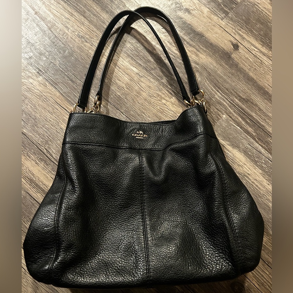 COACH Hobo Black Leather Shoulder Bag